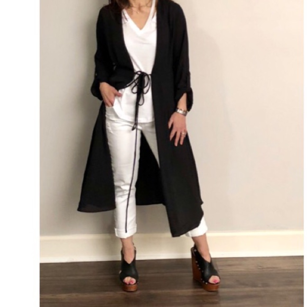 White light distress skinny rolled jeans - Picture 6 of 6